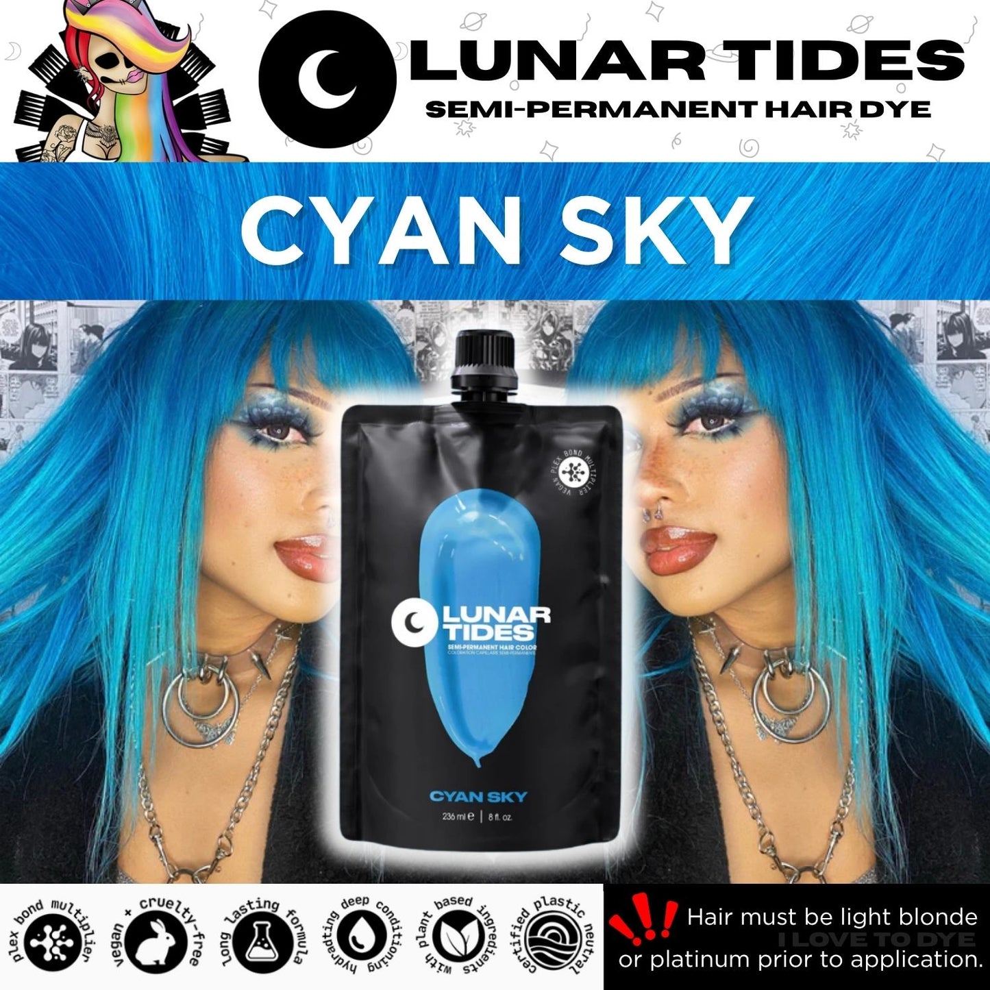 Lunar Tides Cyan Sky