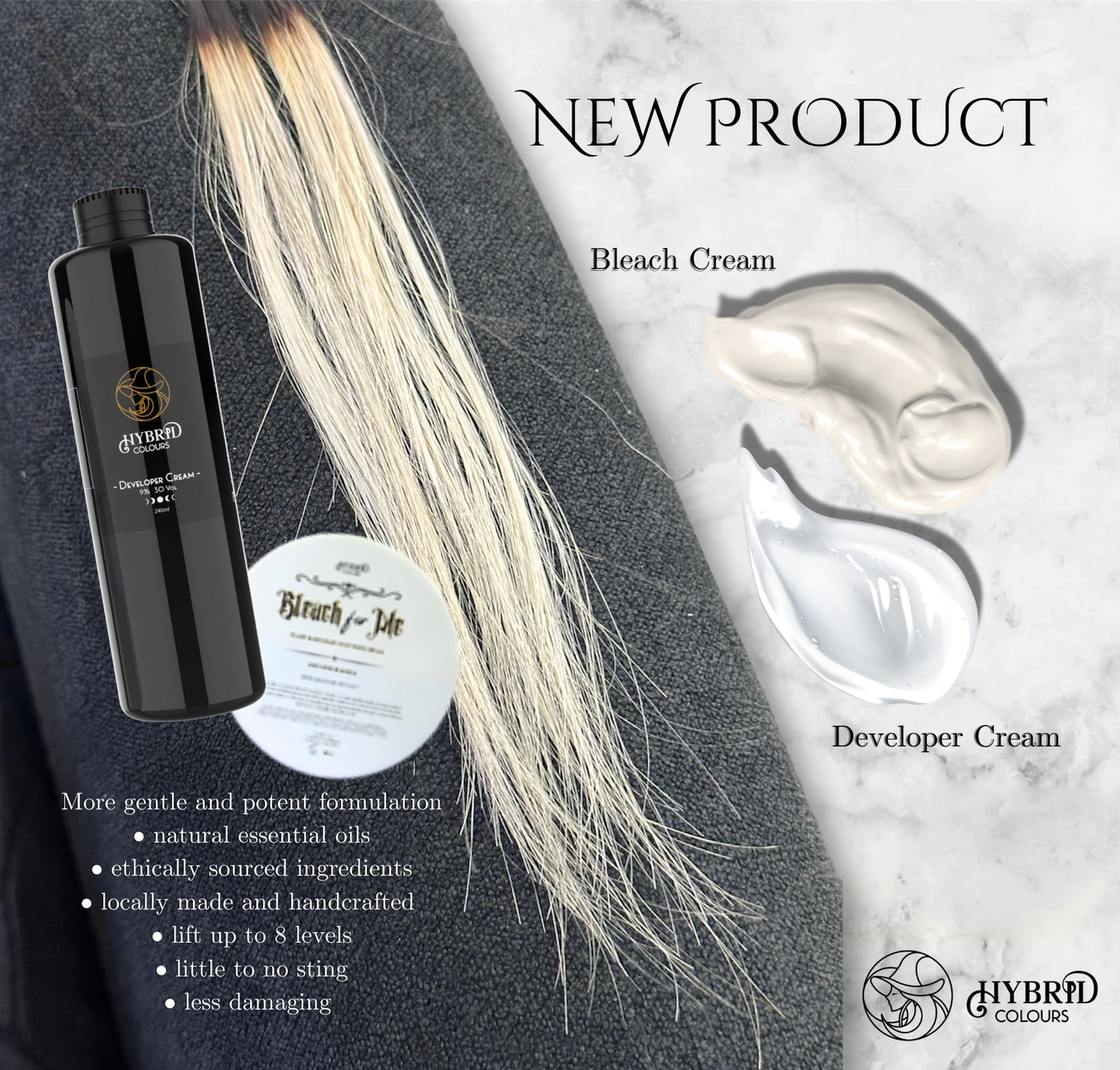 100g Bleach for Me - Plant-Based Hair Lightener Cream by Hybrid Colours
