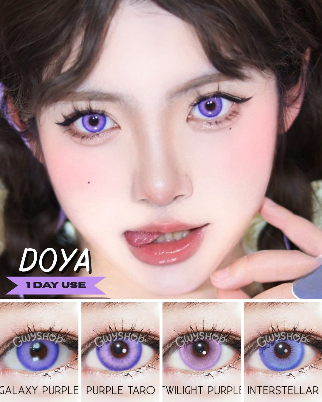 [Gwyshop] 1 DAY Lens Violet Purple DOYA Cosplay Vibrant Contact Lens
