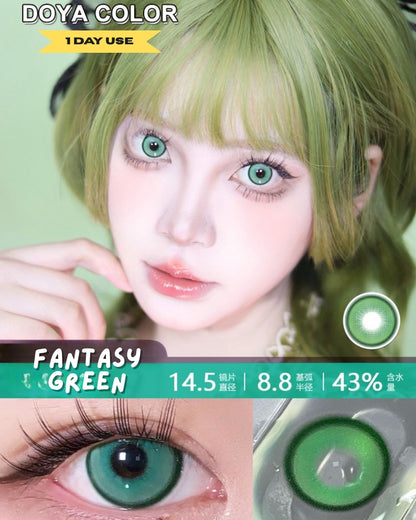 [Gwyshop] 1 DAY Lens Green Silver Gray DOYA Cosplay Vibrant Contact Lens