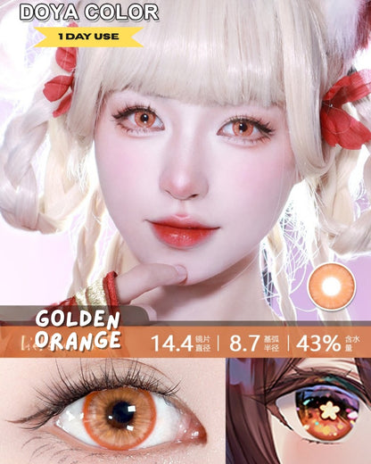 [Gwyshop] 1 DAY Lens Yellow Orange Gold DOYA Cosplay Vibrant Contact Lens