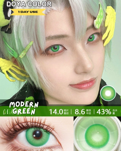 [Gwyshop] 1 DAY Lens Green Silver Gray DOYA Cosplay Vibrant Contact Lens