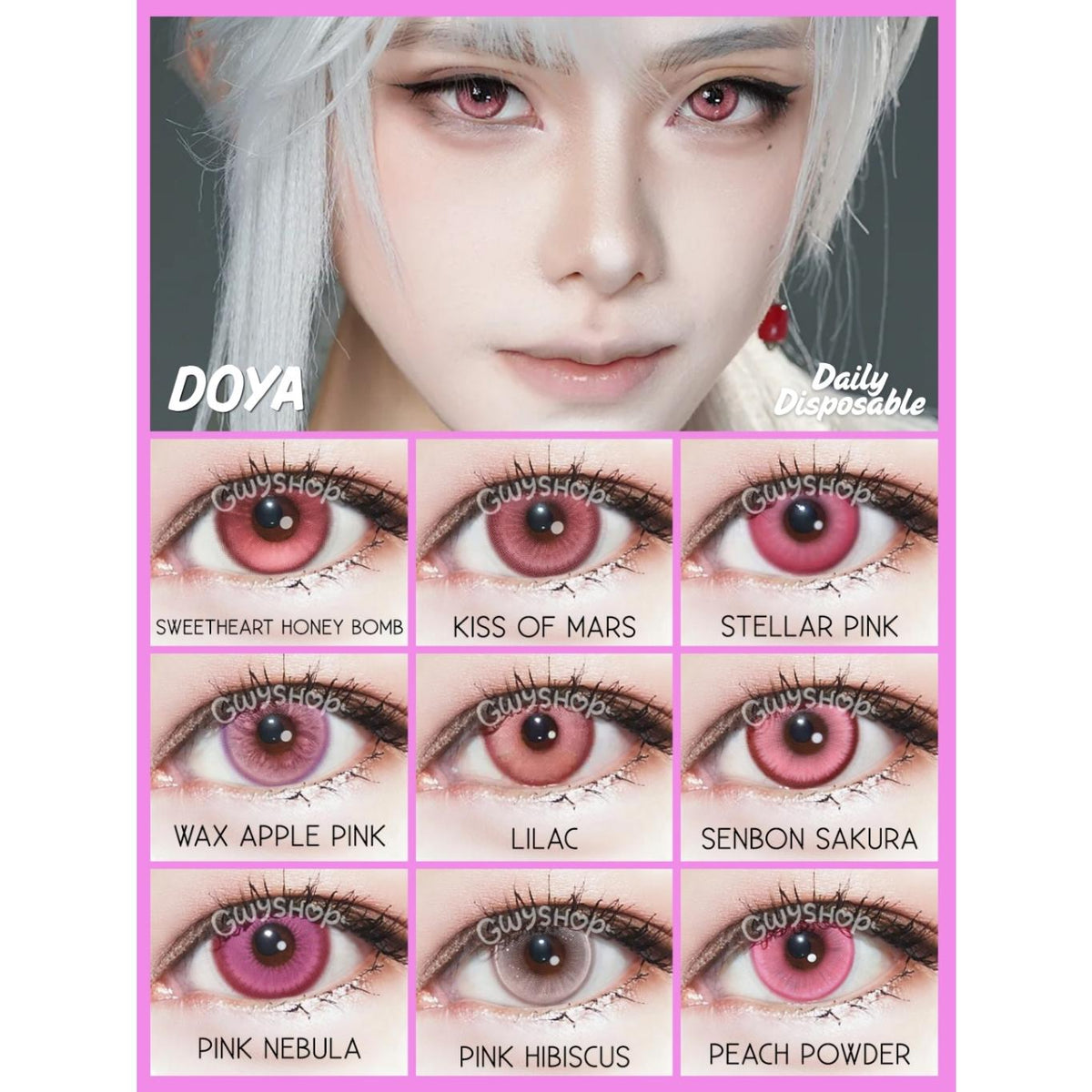DOYA 1 DAY Use Lens Pink Cosplay Vibrant Contact Lens