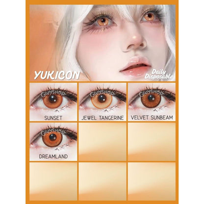 YUKICON 1 DAY Lens YELLOW GOLD BROWN ORANGE Cosplay Vibrant Contact Lens