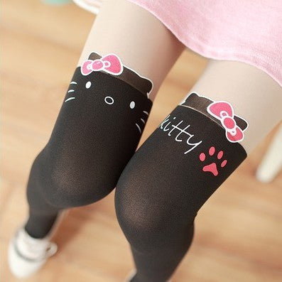 Hello Kitty (HK1) Black Stockings