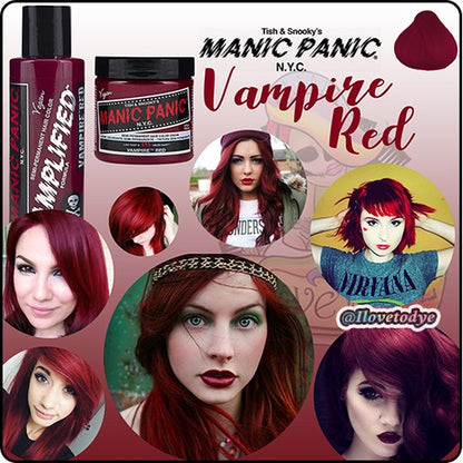 Vampire Red ● Manic Panic Semi-Permanent Pink Hair Dye Classic and Amplified - ilovetodye