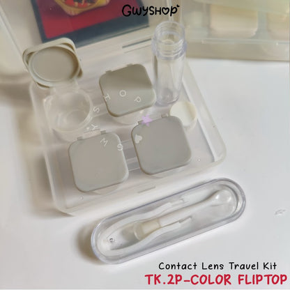 2 Pairs Color Transparent ☆ Contact Lens Travel Kit