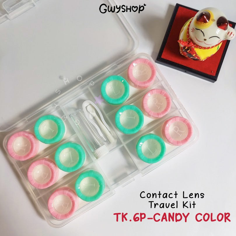 6 Pairs Candy Color ☆ Contact Lens Organizer Travel Kit