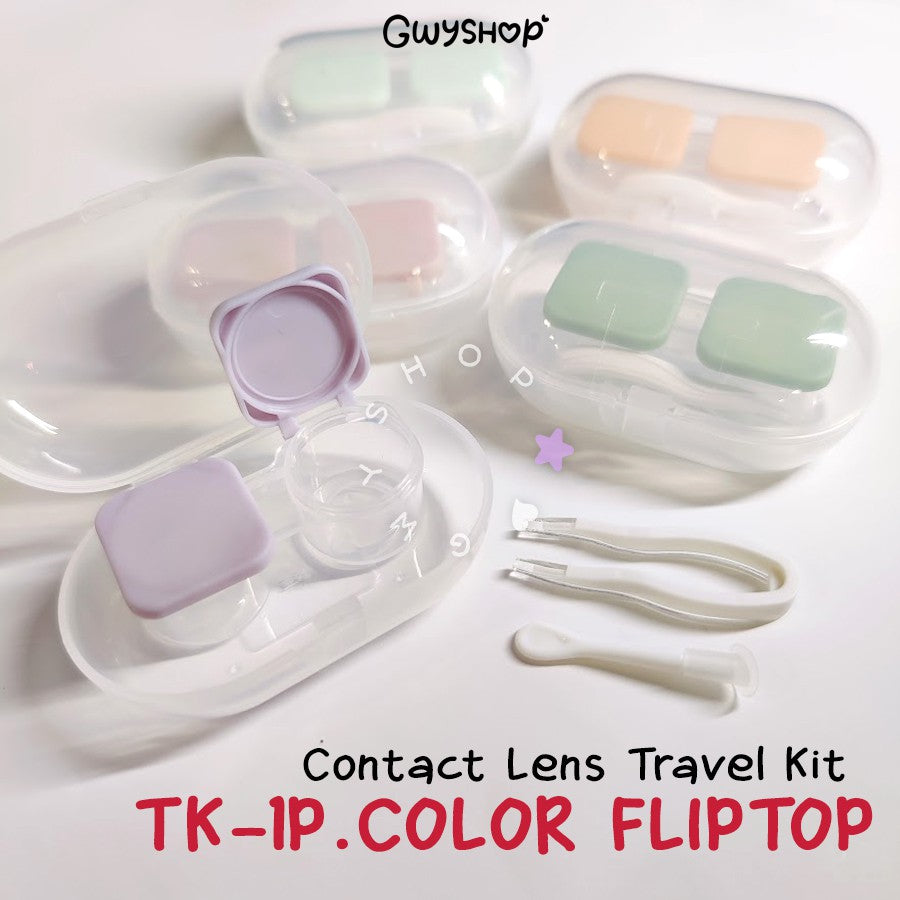 1 Pair Color Fliptop ☆ Contact Lens Travel Kit