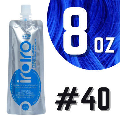 Iroiro 40 Blue Natural Vegan Cruelty-Free Semi-Permanent Hair Color