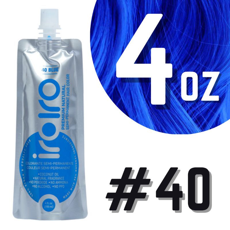 Iroiro 40 Blue Natural Vegan Cruelty-Free Semi-Permanent Hair Color