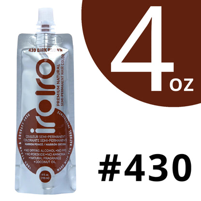 Iroiro 430 Dark Brown Natural Vegan Cruelty-Free Semi-Permanent Hair Color