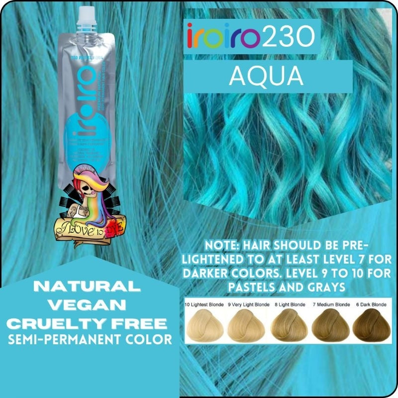 Iroiro 230 Aqua Pastel Vegan Cruelty-Free Semi-Permanent Hair Color