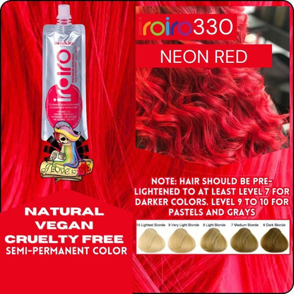 Iroiro 330 UV Reactive Neon Red ❆ Semi-Permanent Hair Dye Color