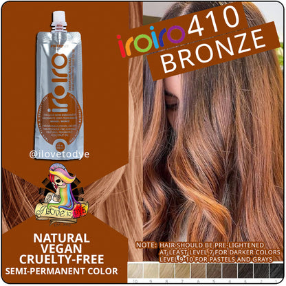 Iroiro 410 Bronze Natural Vegan Cruelty-Free Semi-Permanent Hair Color