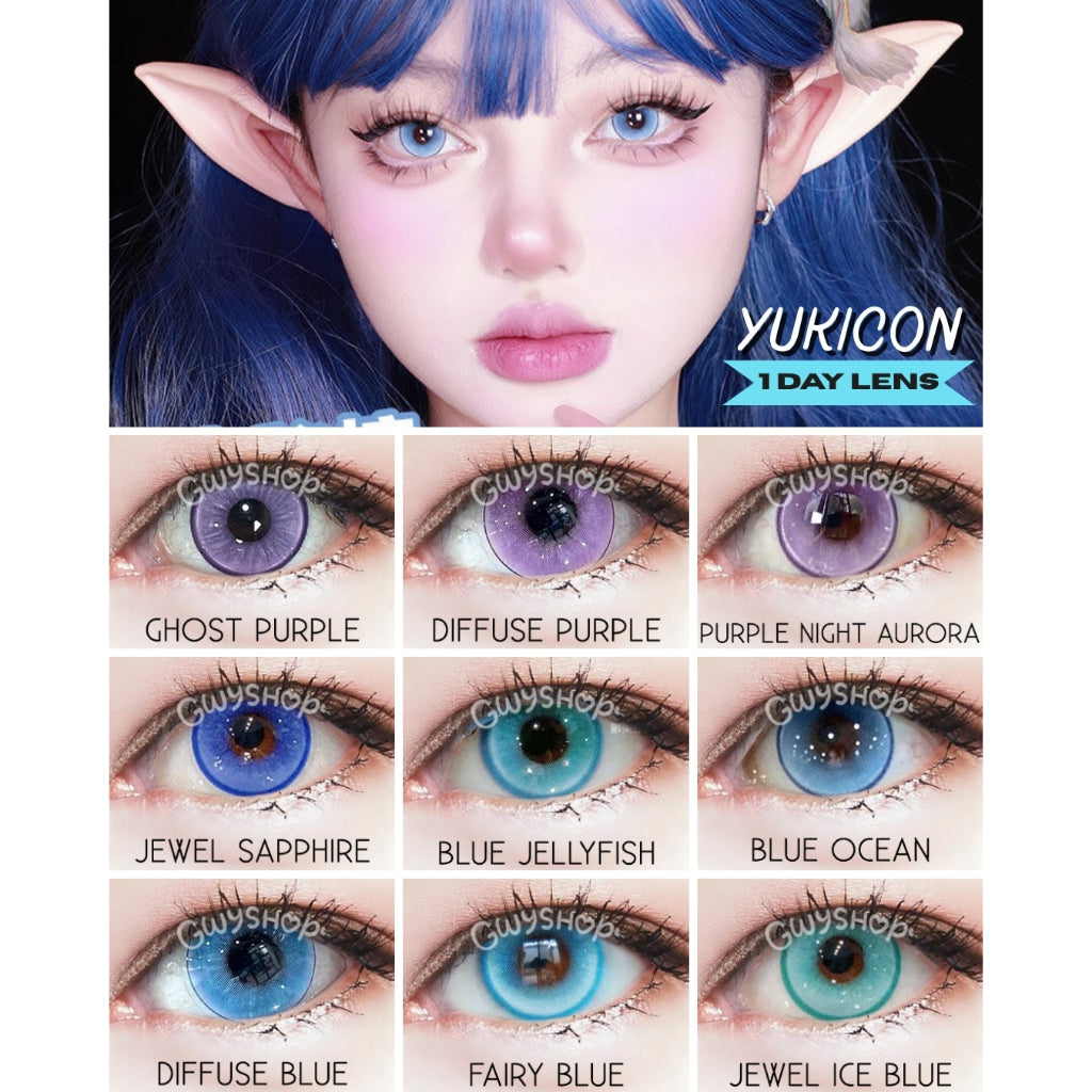[Gwyshop] 1 DAY Lens Blue Purple Violet YUKICON Cosplay Vibrant Contact Lens