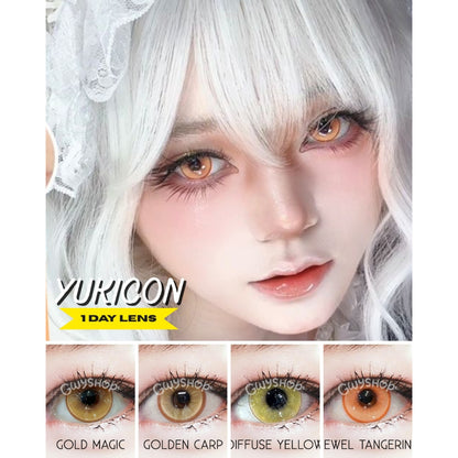 [Gwyshop] 1 DAY Lens Yellow Orange Gold YUKICON Cosplay Vibrant Contact Lens