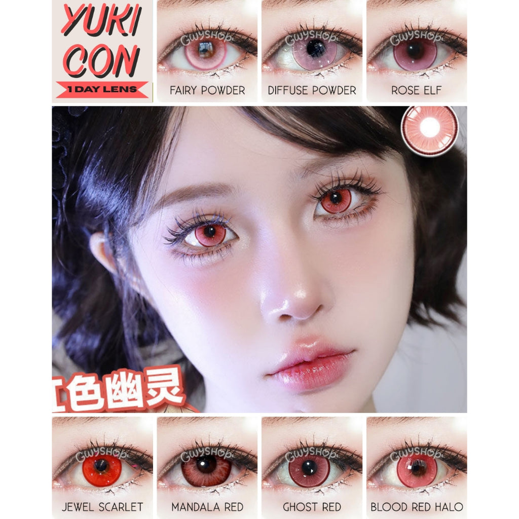 [Gwyshop] 1 DAY Lens Red Pink Powder YUKICON Cosplay Vibrant Contact Lens