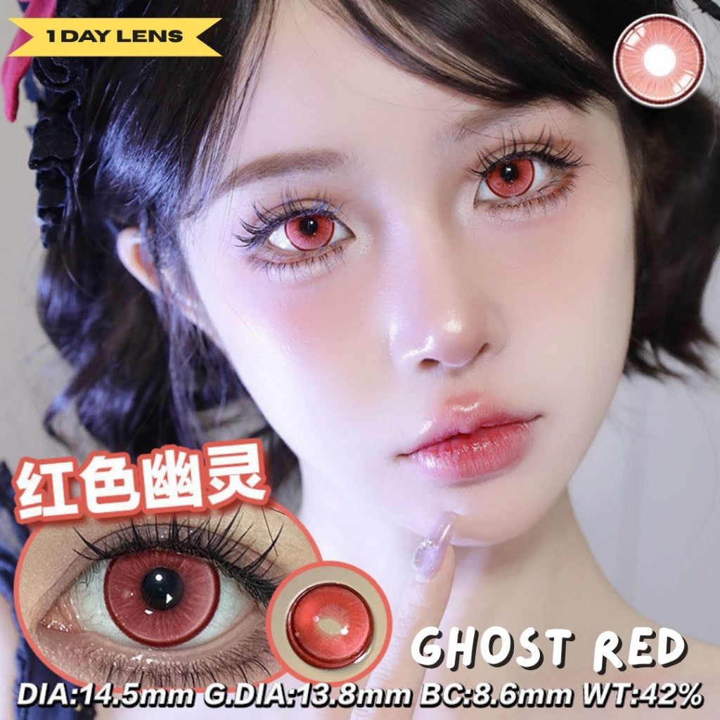 [Gwyshop] 1 DAY Lens Red Pink Powder YUKICON Cosplay Vibrant Contact Lens