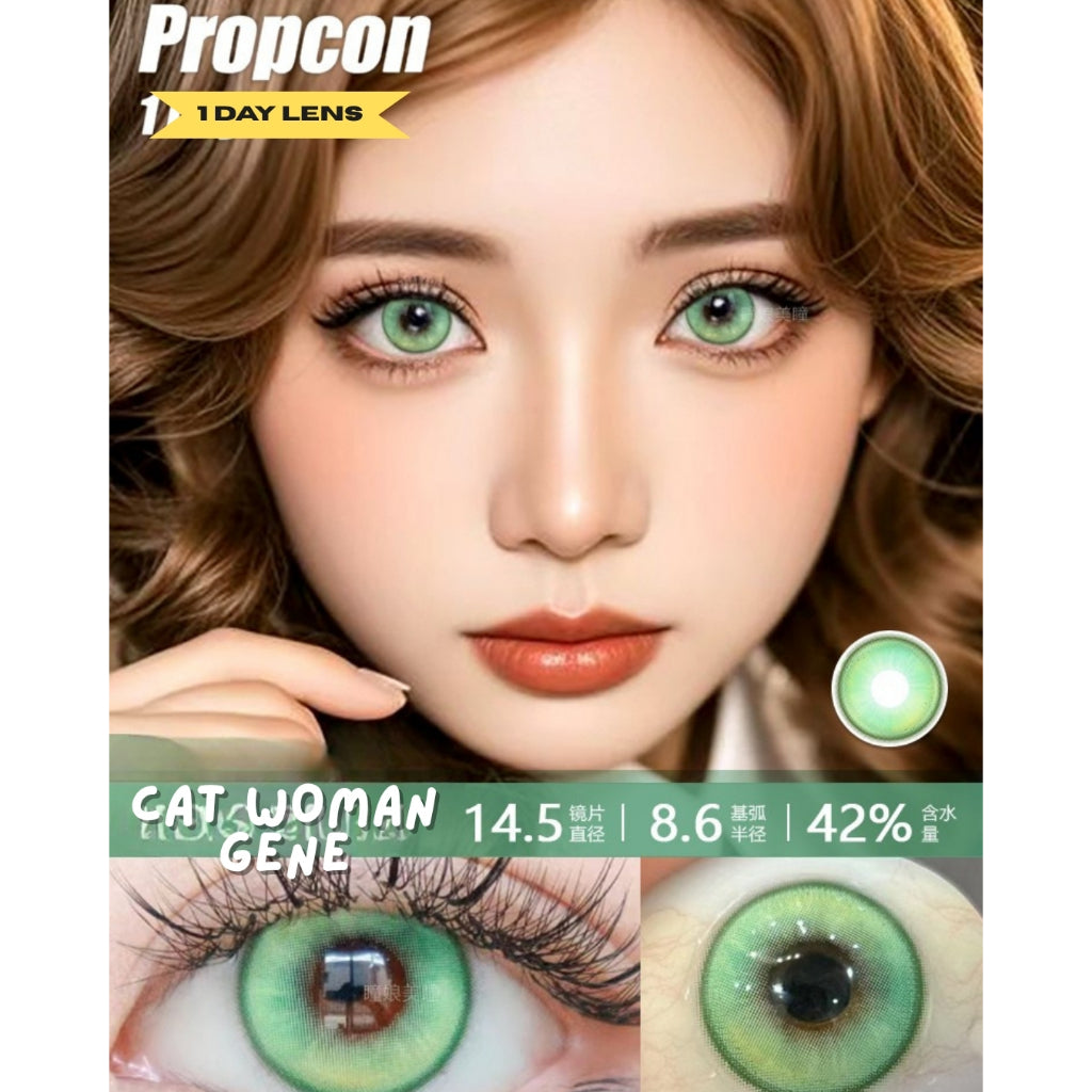 [Gwyshop] 1 DAY Lens Green Silver PROPCON Cosplay Vibrant Contact Lens