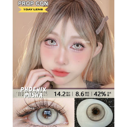 [Gwyshop] 1 DAY Lens Green Silver PROPCON Cosplay Vibrant Contact Lens