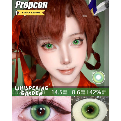 [Gwyshop] 1 DAY Lens Green Silver PROPCON Cosplay Vibrant Contact Lens