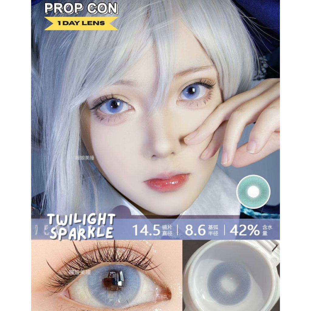[Gwyshop] 1 DAY Lens Green Silver PROPCON Cosplay Vibrant Contact Lens