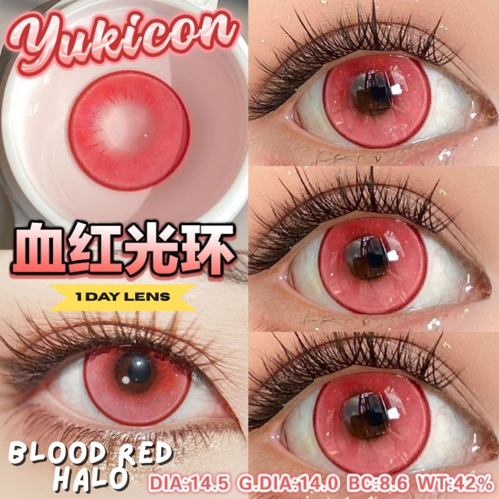 [Gwyshop] 1 DAY Lens Red Pink Powder YUKICON Cosplay Vibrant Contact Lens