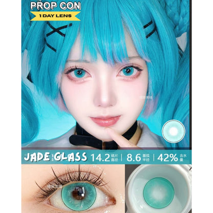 [Gwyshop] 1 DAY Lens Green Silver PROPCON Cosplay Vibrant Contact Lens