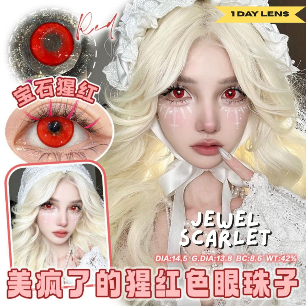 [Gwyshop] 1 DAY Lens Red Pink Powder YUKICON Cosplay Vibrant Contact Lens