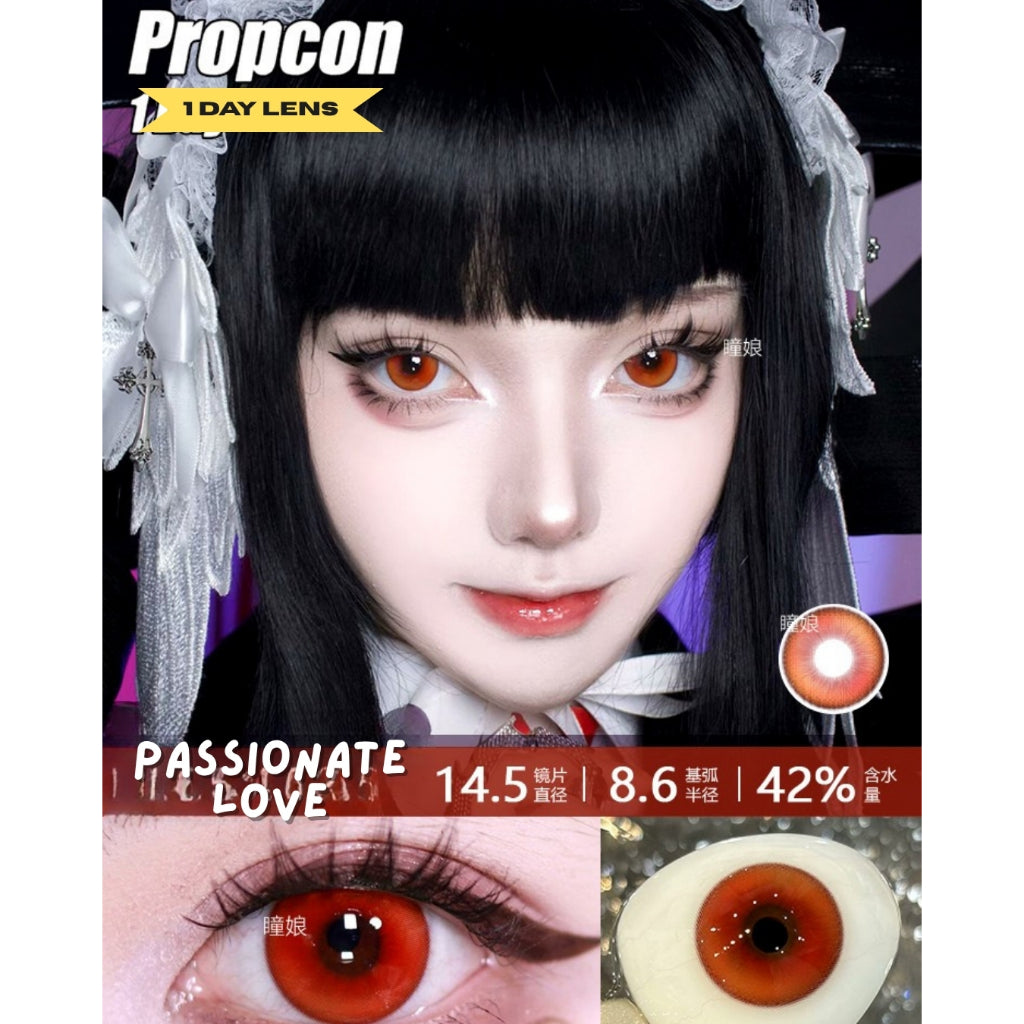 [Gwyshop] 1 DAY Lens Red Pink Powder PROPCON Cosplay Vibrant Contact Lens