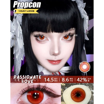 [Gwyshop] 1 DAY Lens Red Pink Powder PROPCON Cosplay Vibrant Contact Lens