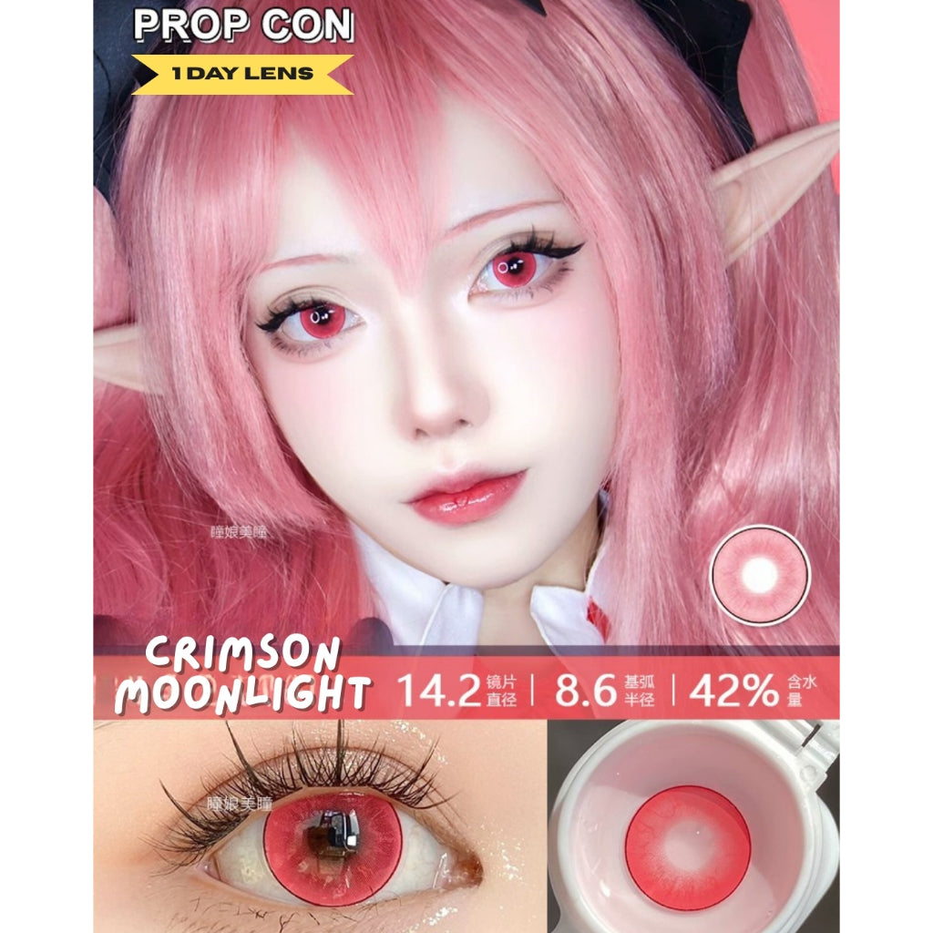 [Gwyshop] 1 DAY Lens Red Pink Powder PROPCON Cosplay Vibrant Contact Lens