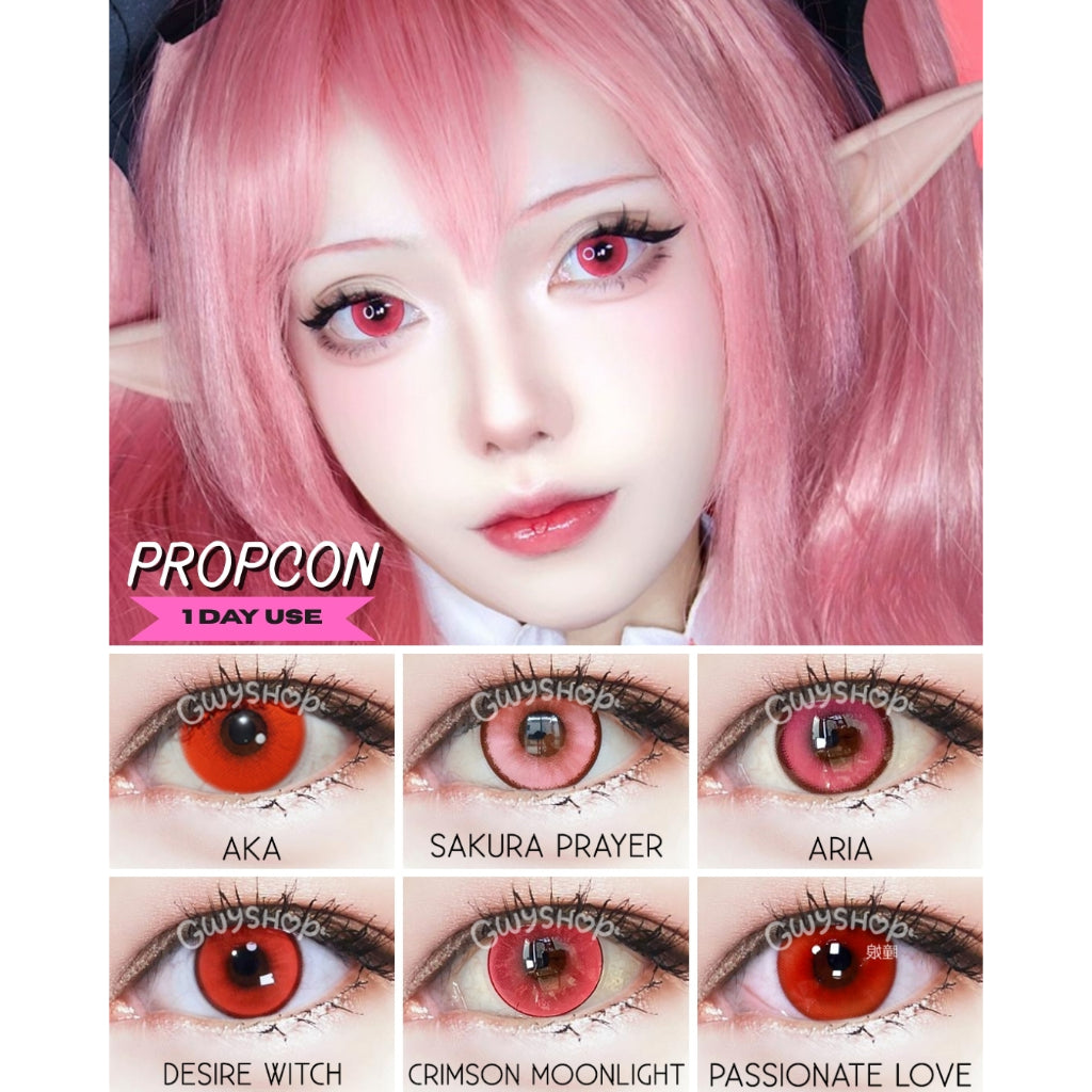 PROPCON Red Pink - 1 Day Use Lens Cosplay Vibrant Contact Lens