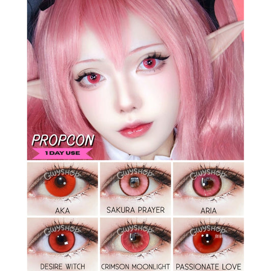 PROPCON Red Pink - 1 Day Use Lens Cosplay Vibrant Contact Lens