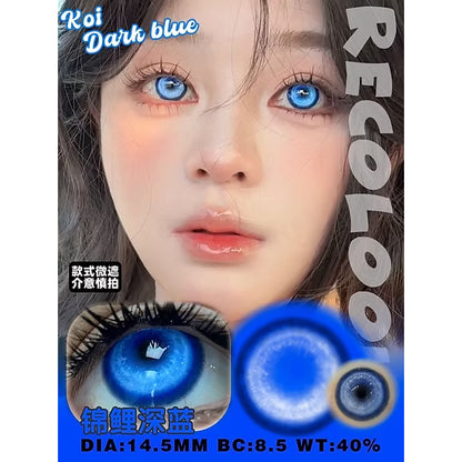 RECOLOOK Koi Deep Blue - 1 Day Use Lens Cosplay Vibrant Contact Lens
