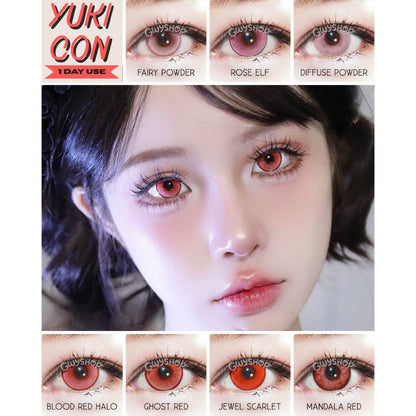 YUKICON Red Pink - 1 Day Use Lens Cosplay Vibrant Contact Lens