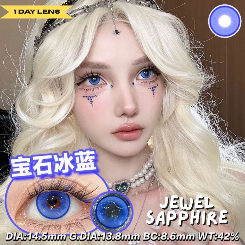 YUKICON Bue Aqua Cyan - 1 Day Use Lens Cosplay Vibrant Contact Lens