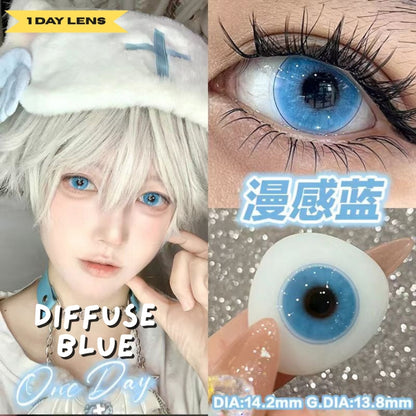 YUKICON Bue Aqua Cyan - 1 Day Use Lens Cosplay Vibrant Contact Lens