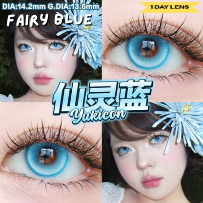 YUKICON Bue Aqua Cyan - 1 Day Use Lens Cosplay Vibrant Contact Lens