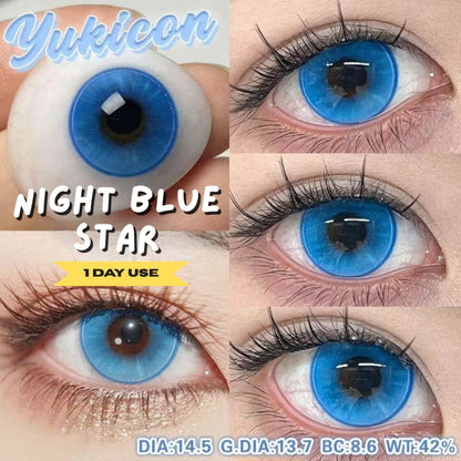 YUKICON Bue Aqua Cyan - 1 Day Use Lens Cosplay Vibrant Contact Lens