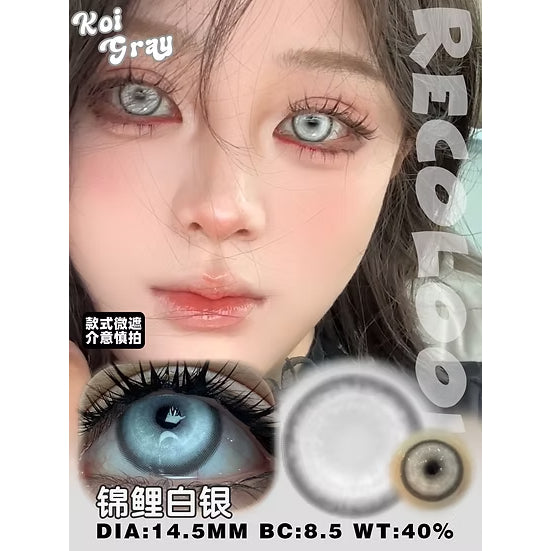RECOLOOK Koi Silver Gray - 1 Day Use Lens Cosplay Vibrant Contact Lens
