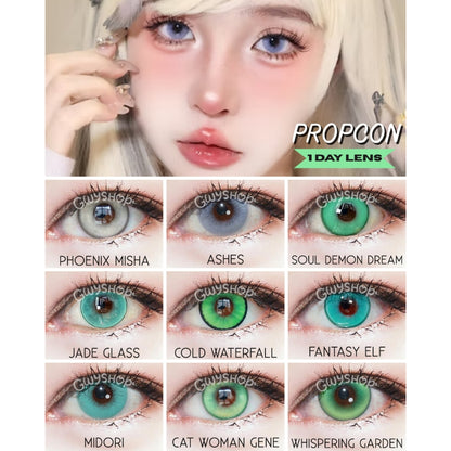 PROPCON Green Gray Silver - 1 Day Use Lens Cosplay Vibrant Contact Lens