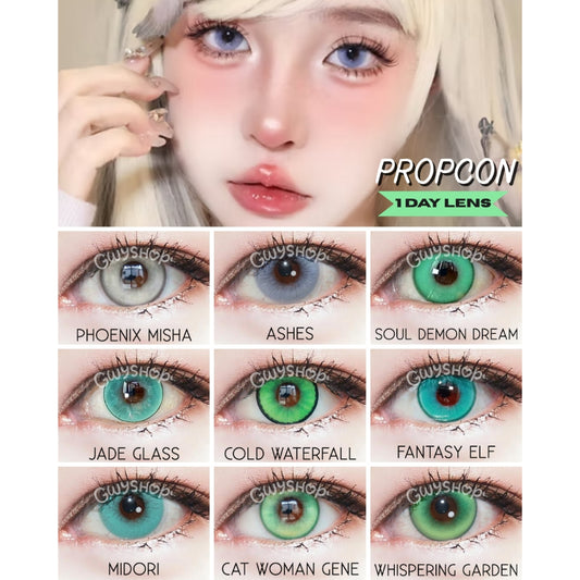 PROPCON Green Gray Silver - 1 Day Use Lens Cosplay Vibrant Contact Lens