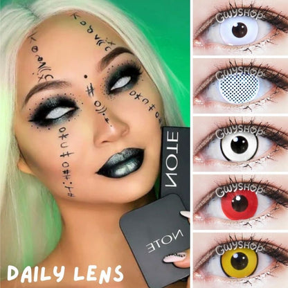 1 Day Use White Yellow Red Lens Cosplay Halloween Contact Lens